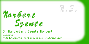 norbert szente business card